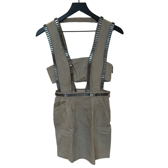 Sass & Bide Embellished Linen Cut Out Mini Dress - Picture 3 of 12